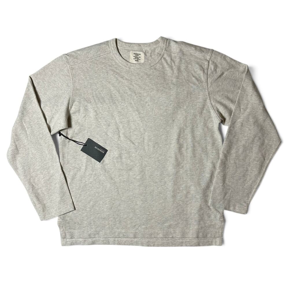 Buck Mason Field-Spec Rugby Crew Sweatshirt Mens Size L Heather Oat Pullover NWT